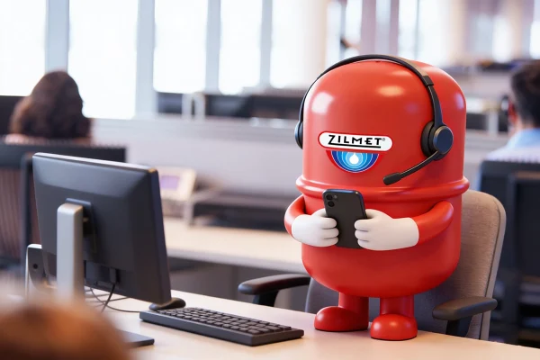 zilmet-cal-hard-at-work-answering-customer-enquiries-in-customer-service